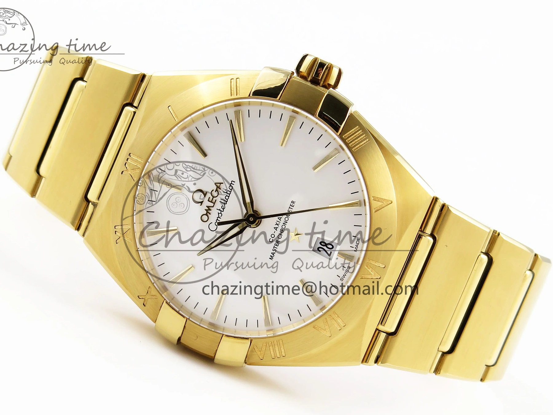 0303 Constellation 39mm YG ASWF 1:1 Best Edition White Dial on YG Bracelet A Casual 7780